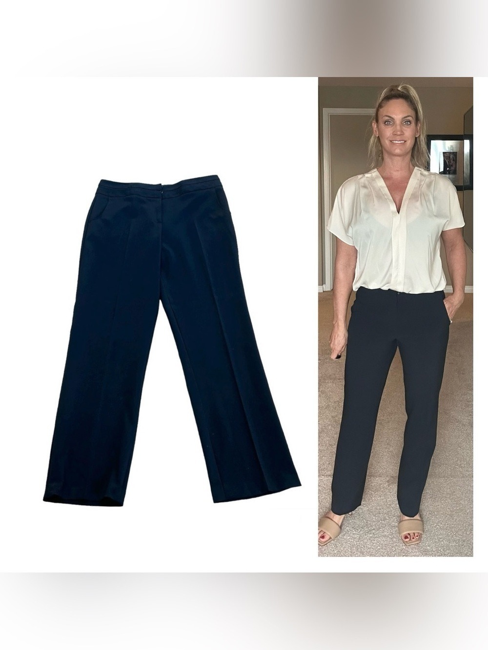 Marks & Spencer black trousers dress pants Sz M professional business career
